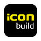 Icon von iCONbuild für Softwarelösungen für den Hochbau. Schwarzes Quadrat mit abgerundeten Ecken und gelber iCON Schrift.