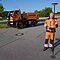 Ausmessen einer Straßenkreuzung mit GNSS-Rover.