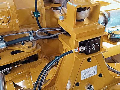 Raupensteuerung in der Maschine - Detailaufnahme