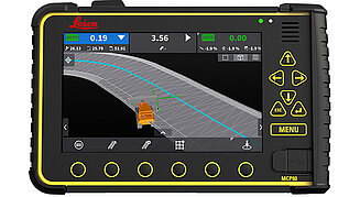 Leica Display für Planierraupe mit 3D-Maschinensteuerung