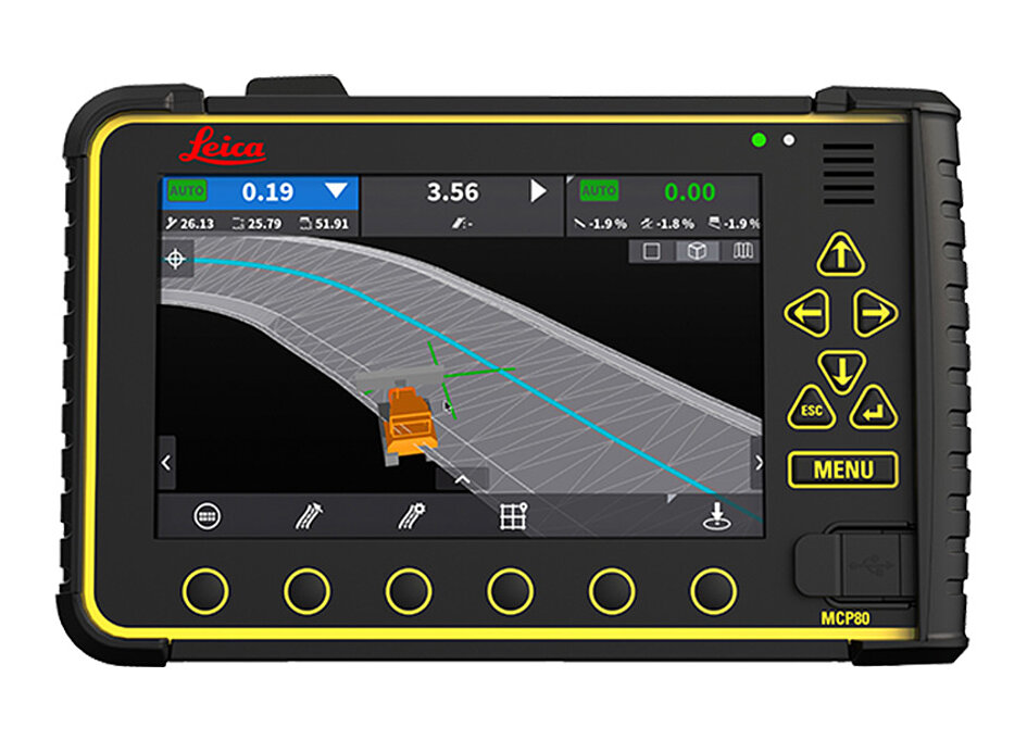 Leica Display für Planierraupe mit 3D-Maschinensteuerung