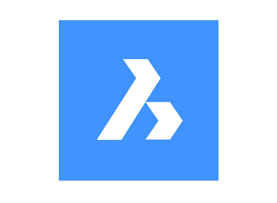 Software Icon von BricsCAD für Hochbau. Blaues Quadrat mit weißem Zeichen.