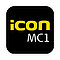 Icon für die Software iCON MC1 von Leica für den Tiefbau - schwarz mit gelber und weißer Schrift