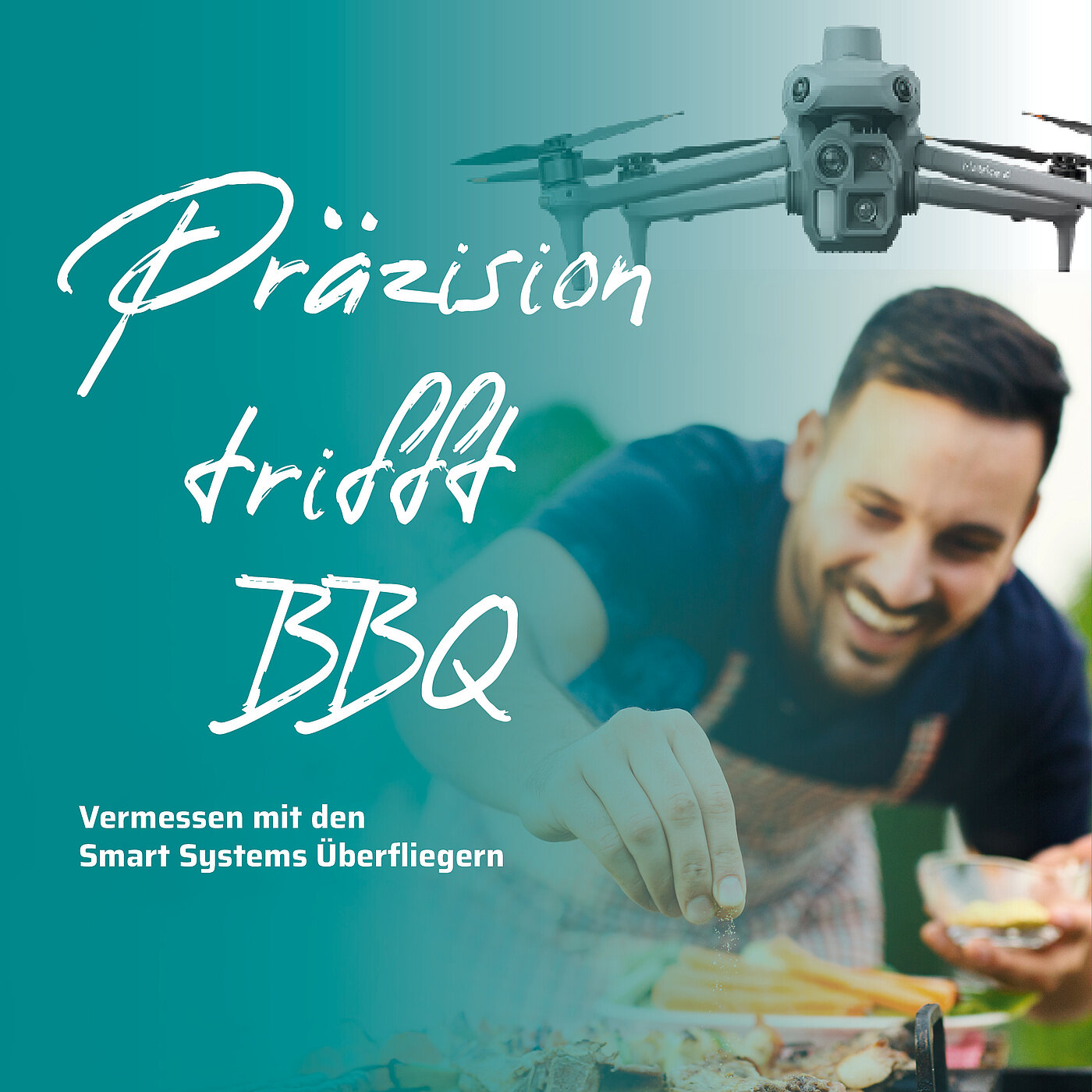 Grafik zur Einladung zum Event "Präzision trifft BBQ" von Smart Systems Technologie